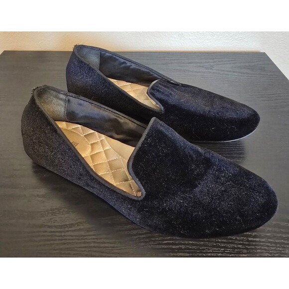 BIRDIES  black velvet  flats women's size 8.5 - Picture 1 of 7